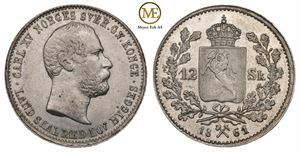 12 skilling 1861 Carl XV. Kv.0/01