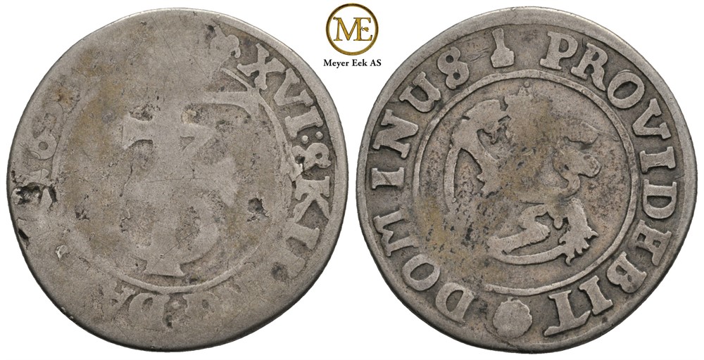 16 skilling/mark 1653 Frederik III. NMD.175. Kv.1-