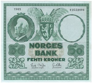 50 kroner 1965 F.2552894. Kv.1+