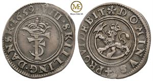 8 skilling 1659 Frederik III. Kv.1+