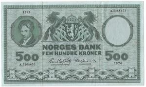 500 kroner 1974 A.5368653. Kv.1