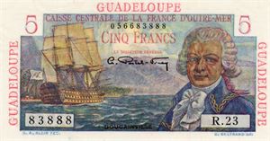 Guadeloupe 5 francs 1947-49