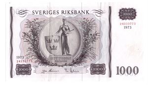 1000 kronor 1973. Kv.1+