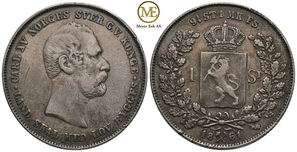Speciedaler 1861 Carl XV. Kv.1/1+
