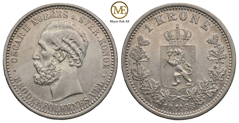 1 krone 1898 Oscar II. Kv.01
