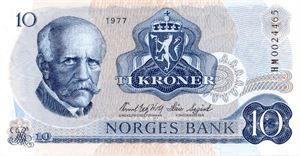 10 kroner 1977 HM erstatning ex. Skanfil 18.1.12