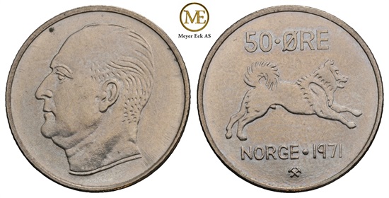 50 øre 1971 Olav V. Prakteksemplar