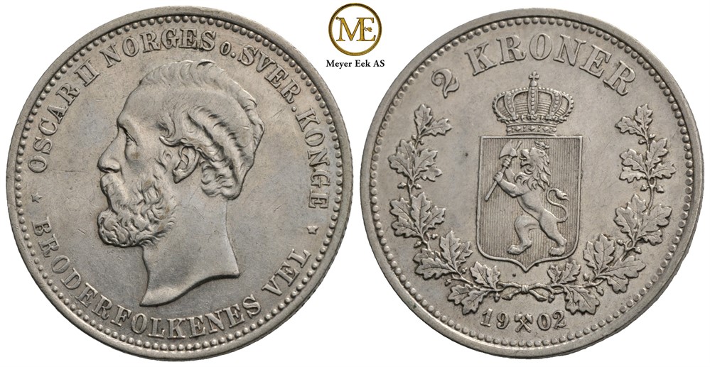 2 kroner 1902 Oscar II. Kv.01
