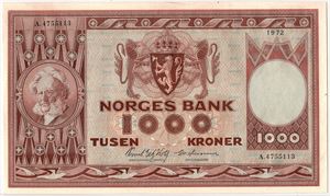 1000 kroner 1972 A.4755113. Kv.0