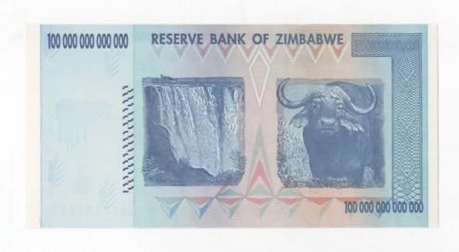 Zimbabwe 100 000 000 000000 dollars 2008 kv. 0
