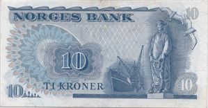 10 kroner 1972 QR erstatningsseddel. Kv.1+
