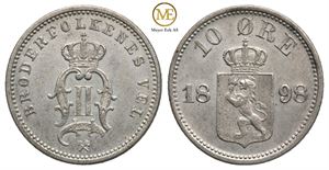 10 øre 1898 Oscar II. Kv.0/01