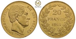 20 francs 1865 Leopold I. Kv.01