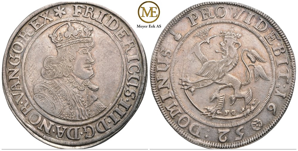 Speciedaler 1652 Frederik III. Kv.1+/01