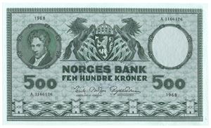 500 kroner 1968 A.3166126. Kv.0