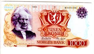 1000 kroner 1983 B Ex.Skilling Kv.01