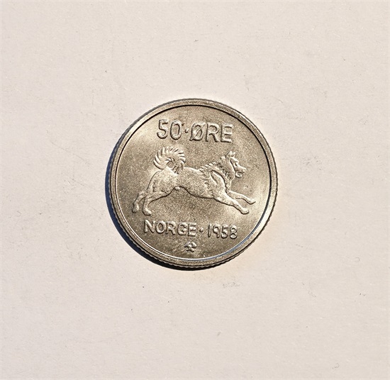 Norge 50 øre 1958 kv. 0