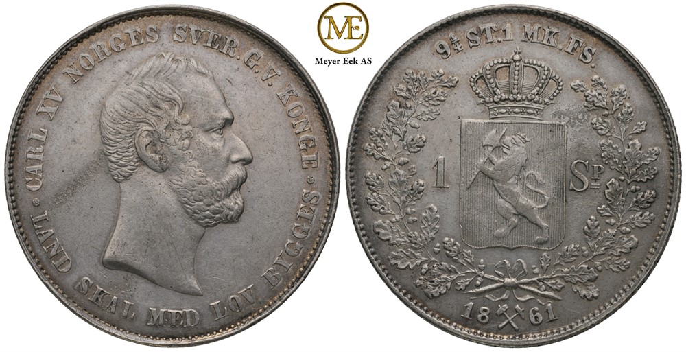 Speciedaler 1861 Carl XV. Kv.1+/01