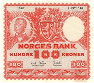 100 kroner 1962 I.0978540. Kv.01