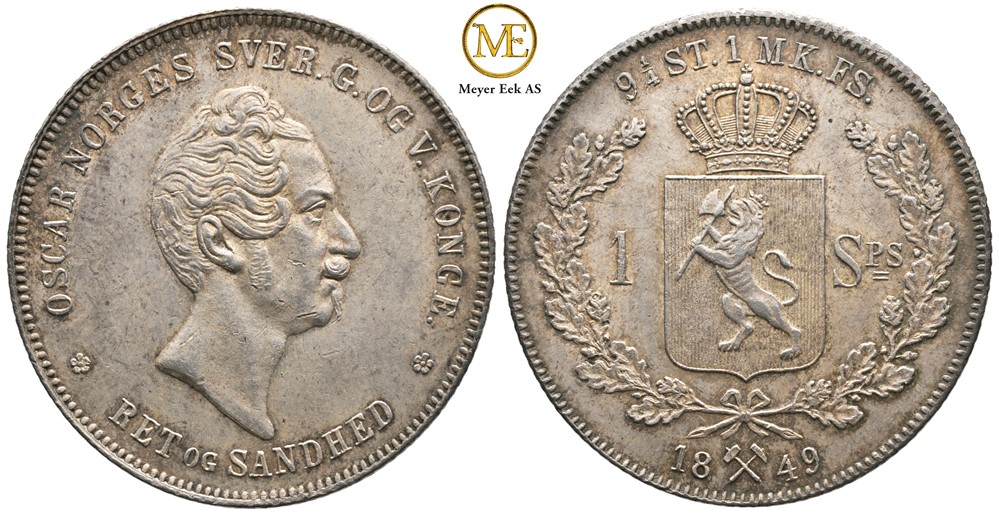 Speciedaler 1849 Oscar I. Kv.01