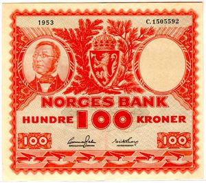 100 kroner 1953 C Kv.1+/01