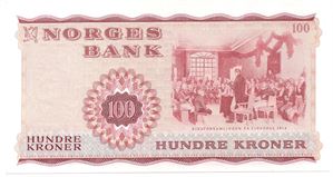100 kroner 1977 Z.0613011. Erstatningsseddel. 45e. Kv.0