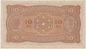 10 kroner 1943 C.7409408. Kv.0/01