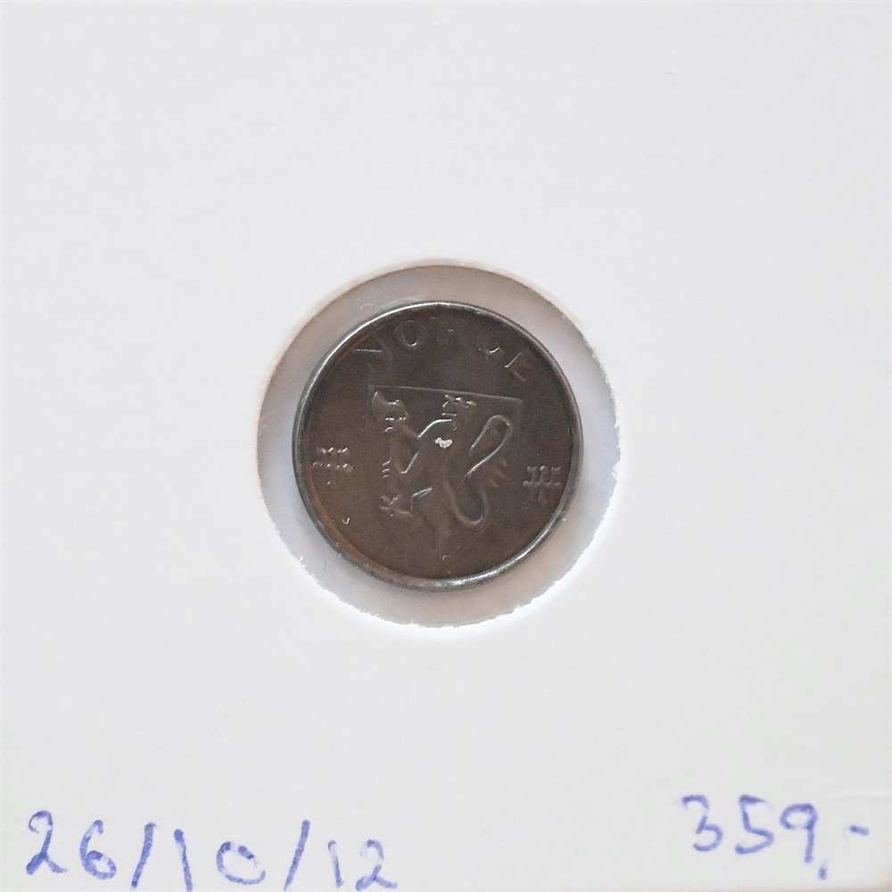 Norge 1 øre 1945 jern kv. 0