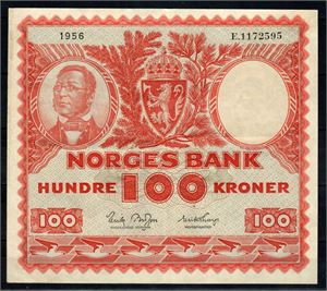 100 krone 1956 E kv. 1/1+