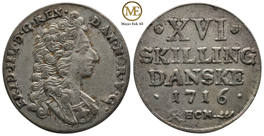 Mark 1716 Frederik IV. Kv.1+/01