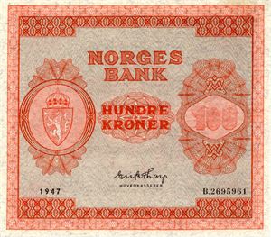 100 kroner 1947 B