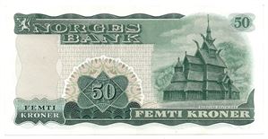 50 kroner 1967 Z.0165461. Erstatningsseddel. SSS-seddel. Kv.1+/01