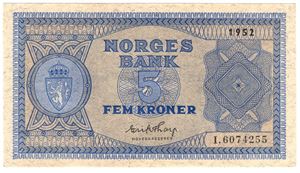 5 kroner 1952 I.6074255. Kv.01