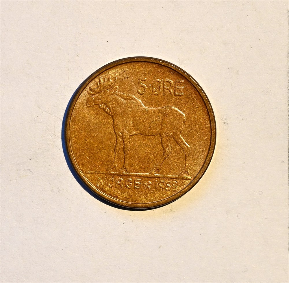 Norge 5 øre 1958 kv. 0