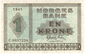 1 krone 1941 C.0037238. Kv.0