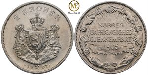 2 kroner 1907 Haakon VII. Jub. Kv.0/01