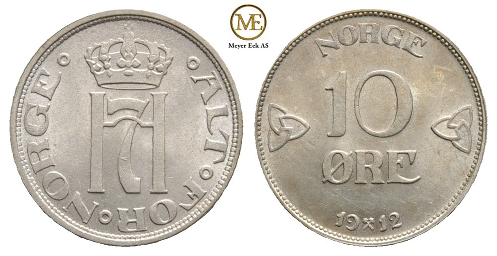 10 øre 1912 Haakon VII. Kv.0