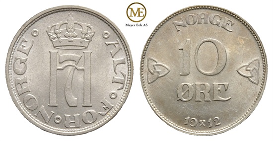 10 øre 1912 Haakon VII. Kv.0