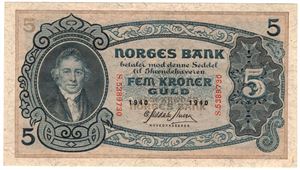 5 kroner 1940 S.5389730. Kv.0