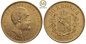 20 kroner 1876 Oscar II. Kv.01