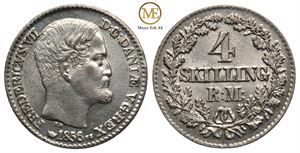 4 skilling 1856 Frederik VII. Kv.0