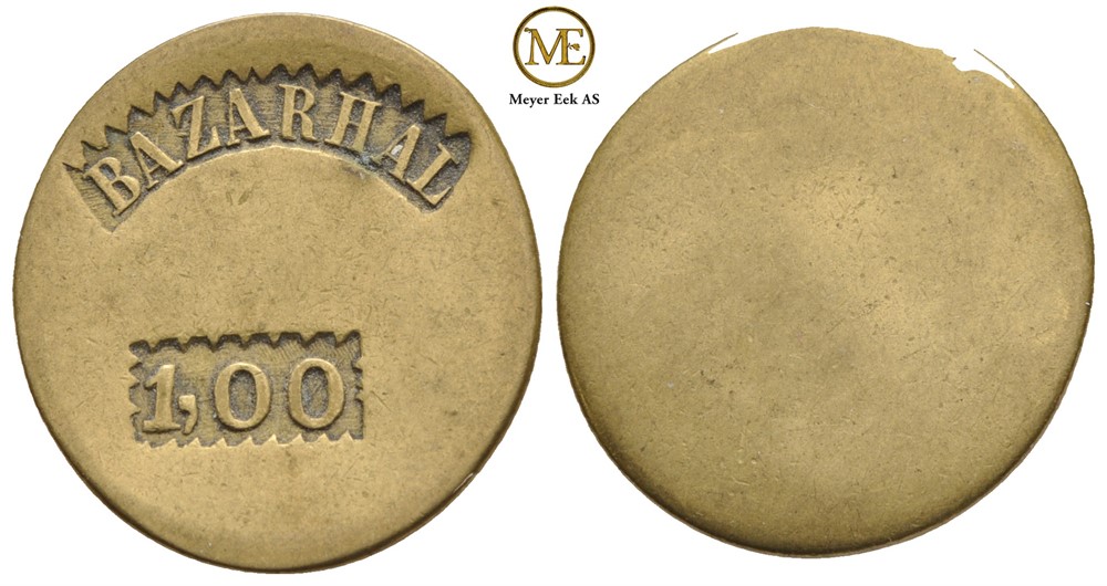 Bazarhallen Oslo. 1.00 i ramme. Messing. NM.61.6