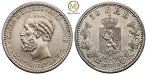 50 øre 1888 Oscar II. Kv.0/01