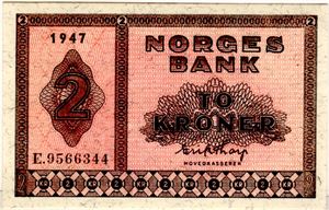 2 kroner 1947 E Kv.01