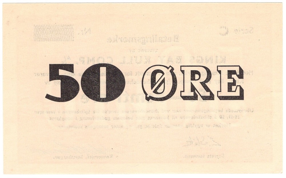 50 øre 1949/50 Kings Bay Kull Comp. Kv.0