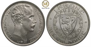 1 krone 1908 p/p Haakon VII. Kv.0