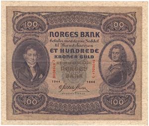 100 kroner 1944 C.4709045. Kv.1+