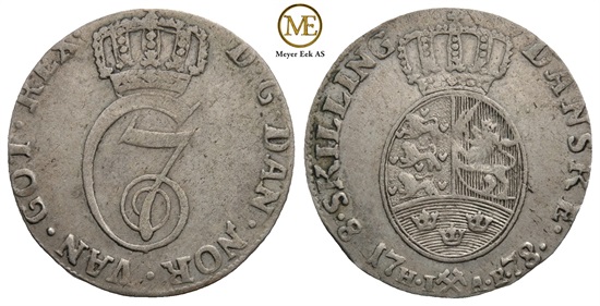 8 skilling 1778 Christian VII. Kv.1+