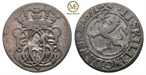 2 skilling 1691 Christian V. Kv.1+