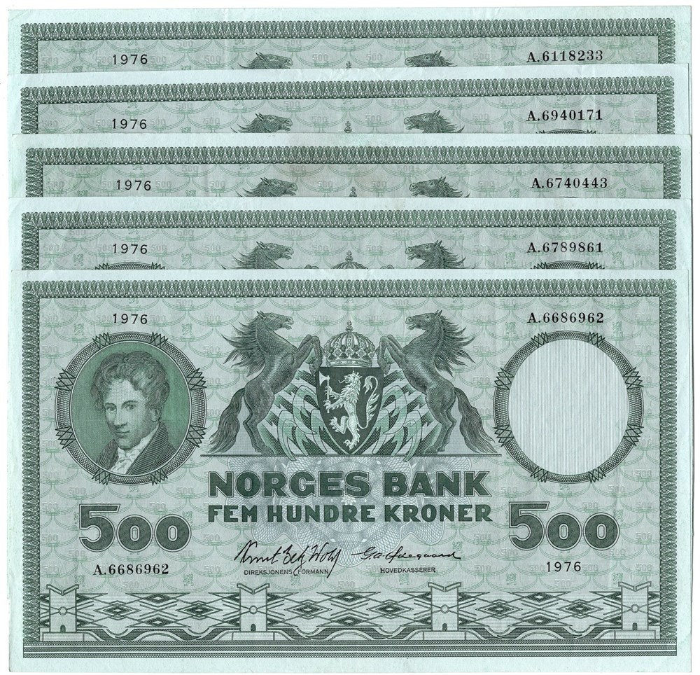 Lot. 500 kroner 1976 A. VK